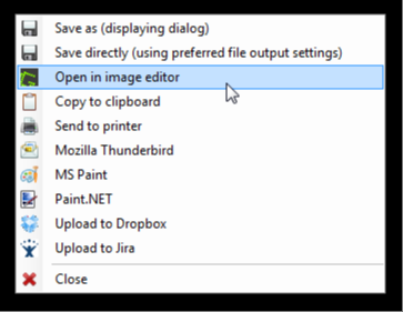Greenshot в контекстном меню